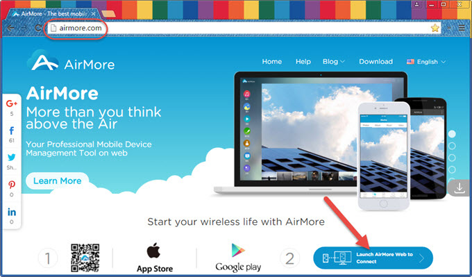 visit AirMore website