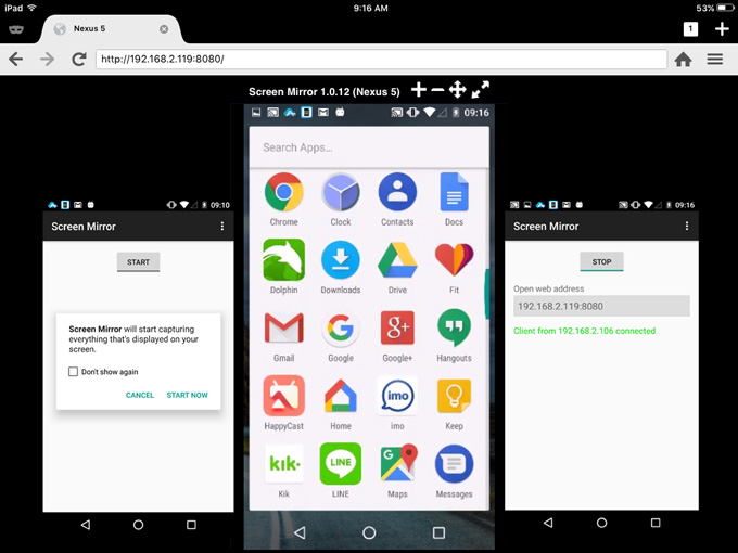 Stream Android Screen to iPad with Screen Mirror