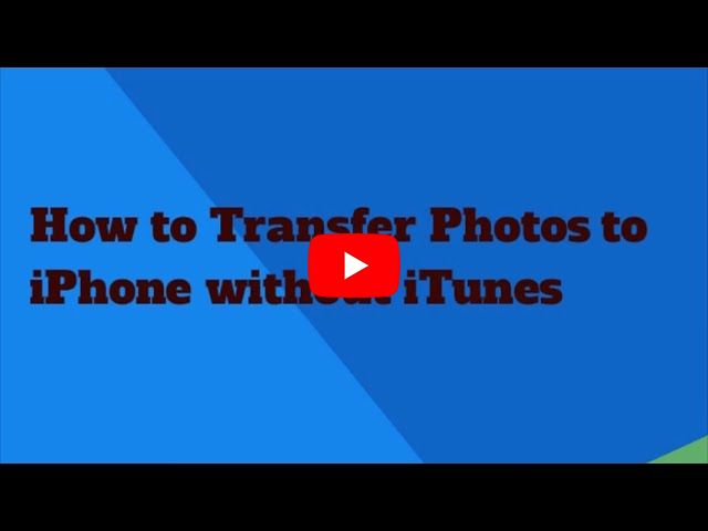 How to transfer photos to iPhone without iTunes
