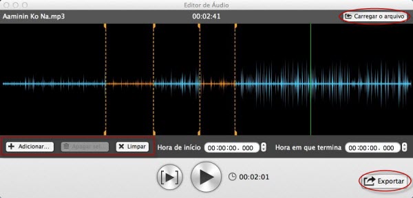 edição de áudio no Mac