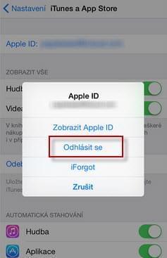 Přímé odstranění Apple ID na Vašem iPhonu