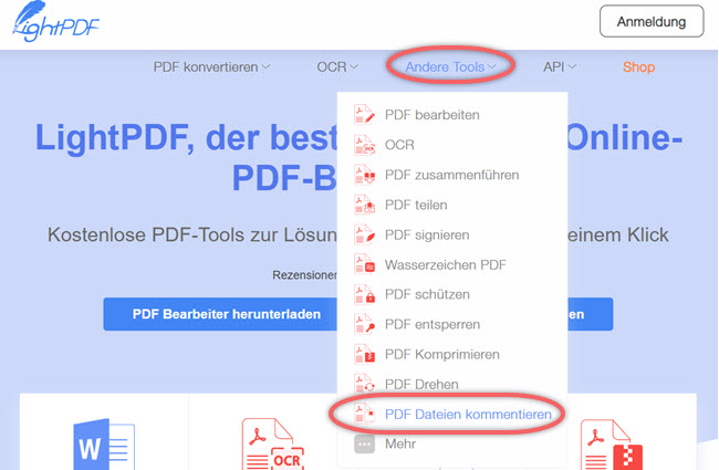 PDF Dateien kommentieren