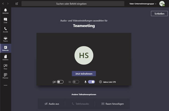 Microsoft Teams jetzt starten