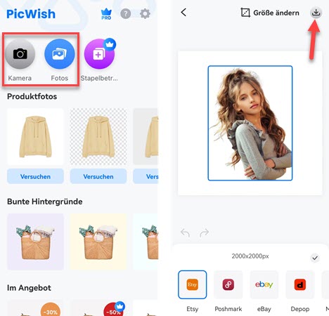 Foto Hintergrund mit PicWish transparent machen