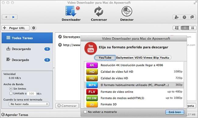 Descarga sin esfuerzo videos para Mac en HD