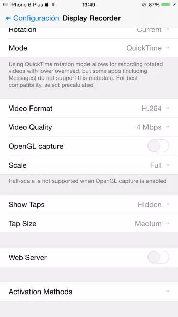 grabar la pantalla del iPhone x con Display Recorder