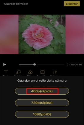 cambiar el tamaño de un video en iPhone