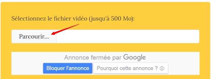 video smaller choisir un fichier