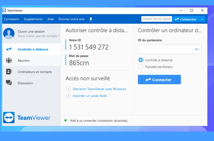 connecter pc à un autre pc via teamviewer