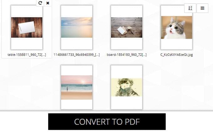 iLovePDF JPG a PDF formátumban