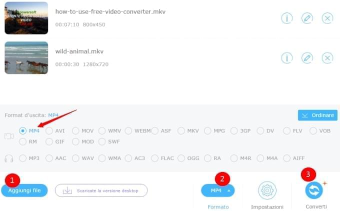Convertitore Video gratuito UI