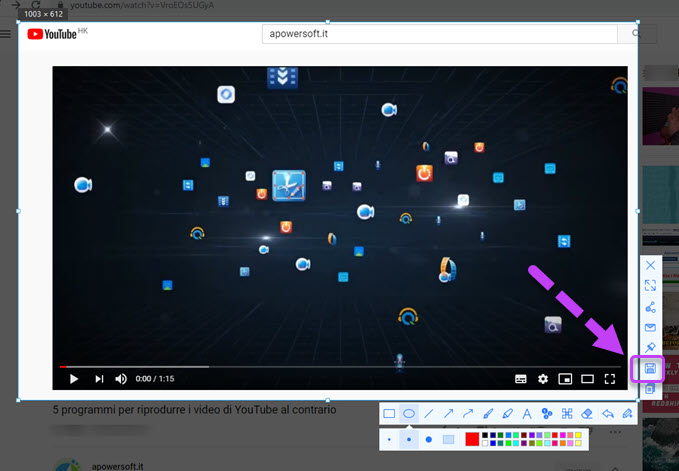 fare screenshot su Youtube