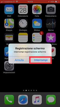 Interruzione registrazione iOS 11