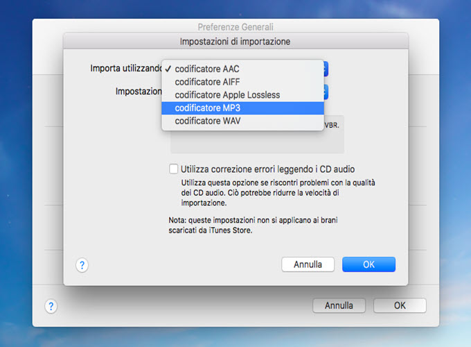 convertire aifc in itunes