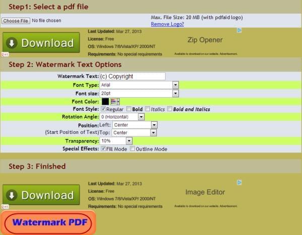 PDFaid PDF watermarker