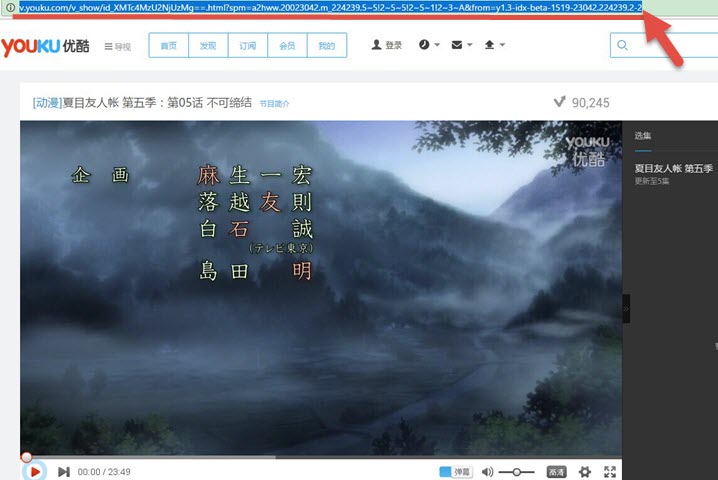 Youku動画のURLをコピー
