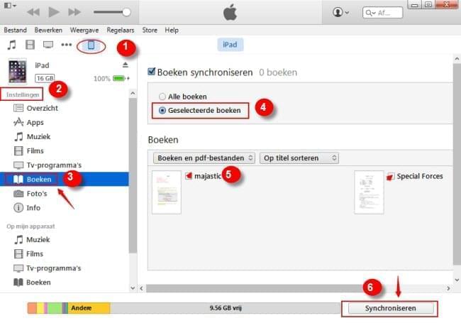 synchroniseren iBooks naar iPad