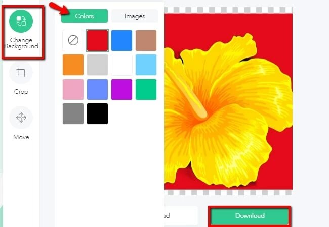 ändra färg på PNG-bild online ändra bakgrund