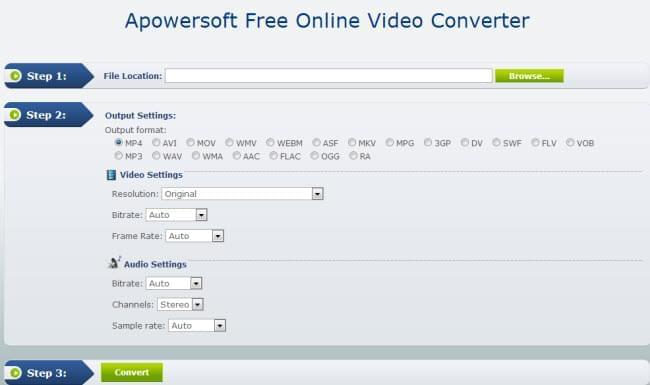 Free online video converter UI