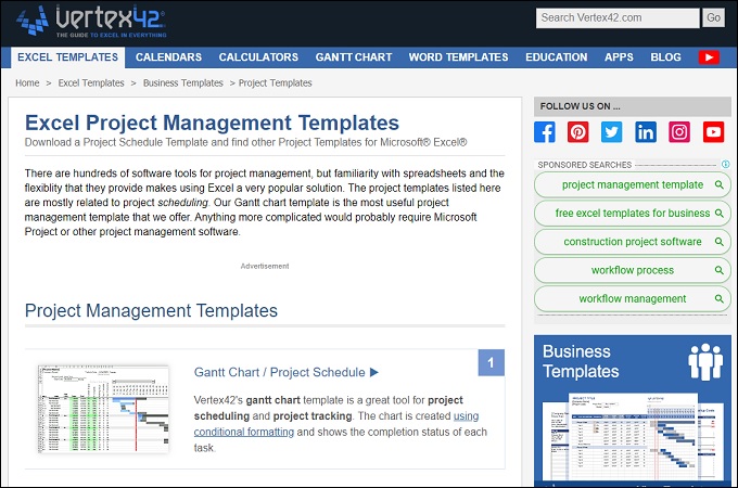 vertex42 project timeline template excel