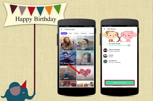 Happy birthday video maker app