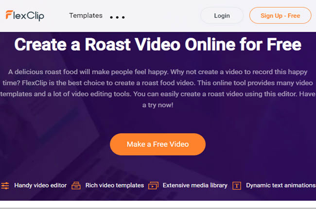 how to make roasting videos with flexclip