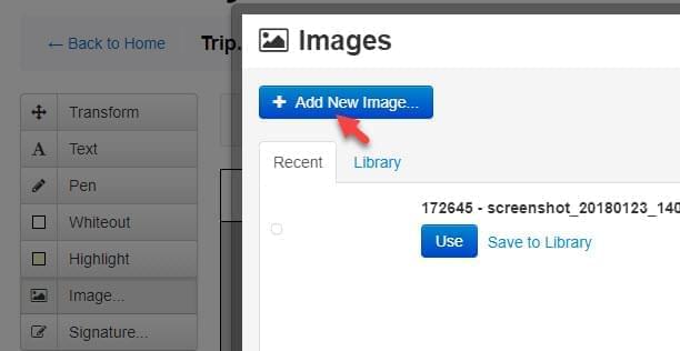 how to insert images in PDF files