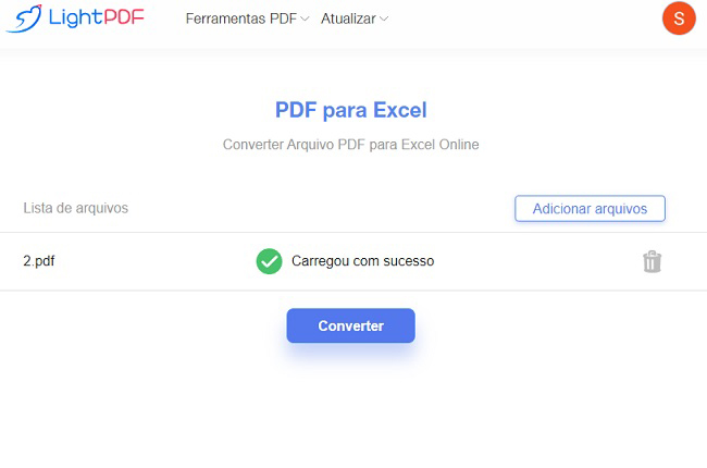 lightpdf converter pdf excel inserir