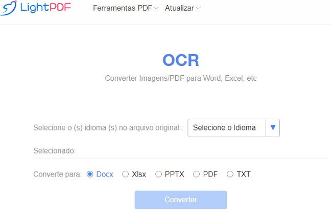 lightpdf ocr inserir excel