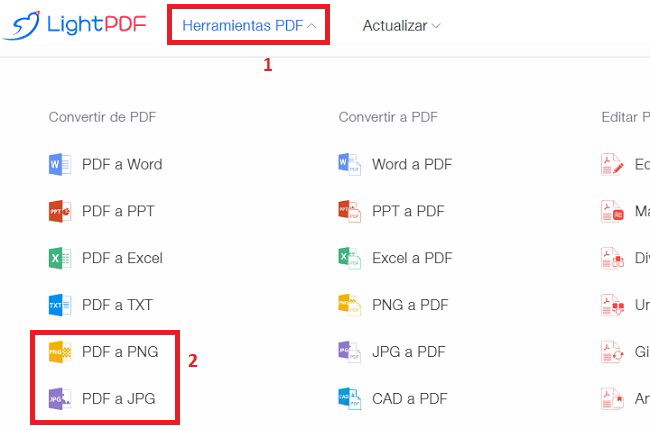 lightpdf convertir pdf excel