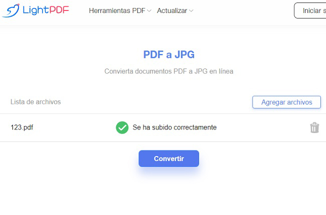 lightpdf convertir pdf jpg excel