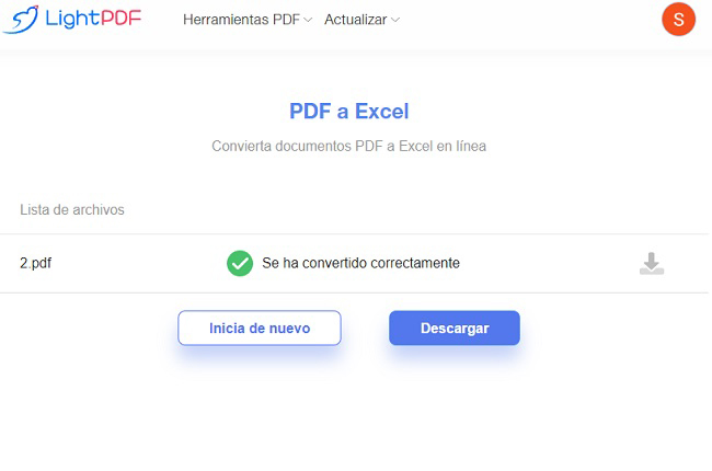 lightpdf descargar pdf insertar excel