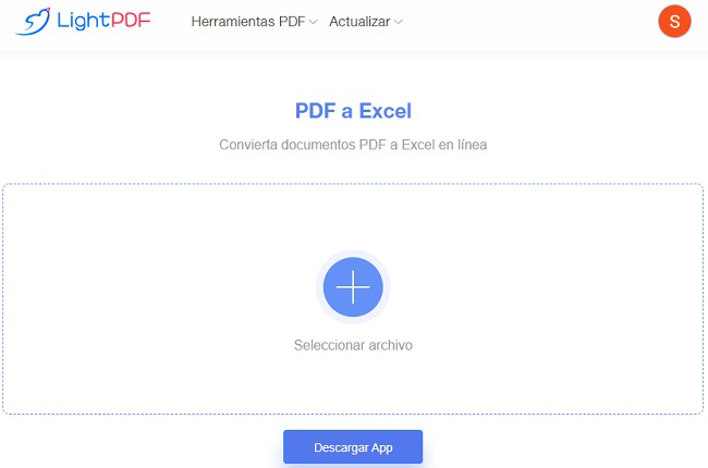 lightpdf subir pdf insertar excel