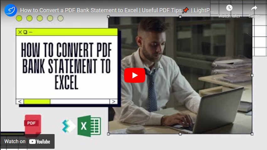 convert PDF bank statement to excel video tutorial