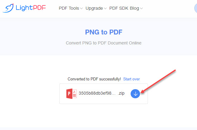 download the PDF files from LightPDF
