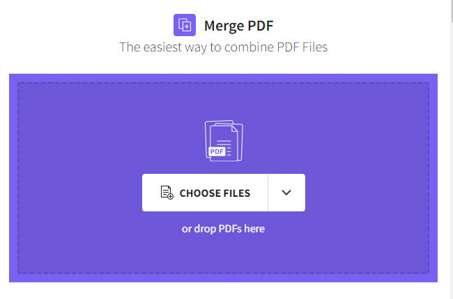 choose filed to upload them to Smallpdf
