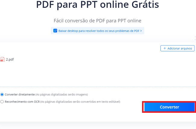 lightpdf online converter pdf para ppt grátis
