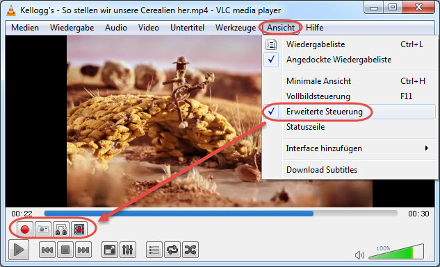 VLC Videos schneiden