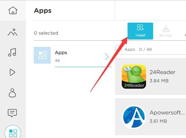 Install apps with AirMore
