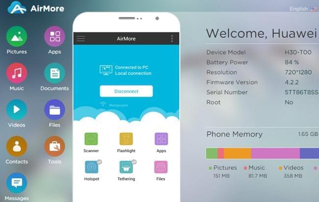 AirMore for phone management