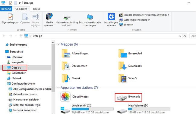 File Explorer op Windows 10
