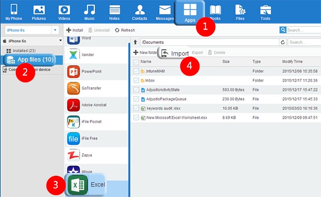 Import excel files