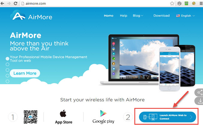 launch AirMore web