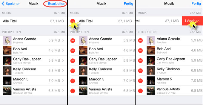 Musik direkt vom iPhone entfernen