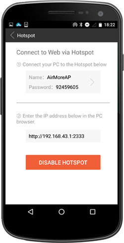 Connect PC to hotspot