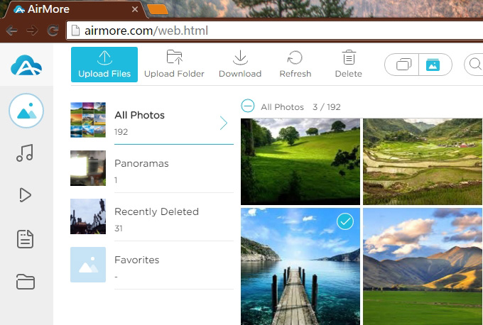 Transfer photos with AirMore