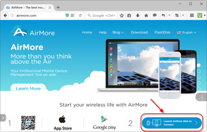 Launch AirMore Web