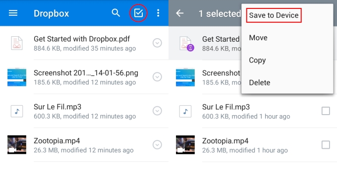 Save Mac files on Android