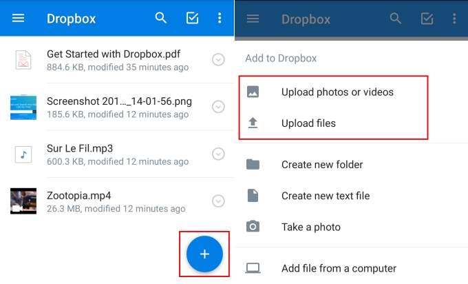 Upload Android files to Mac