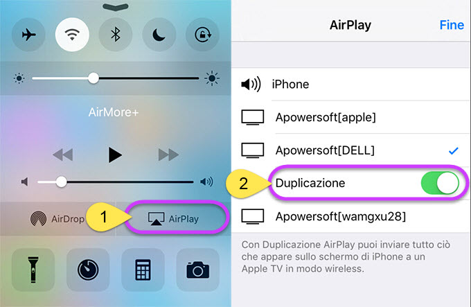 connettere iPhone a Android tv